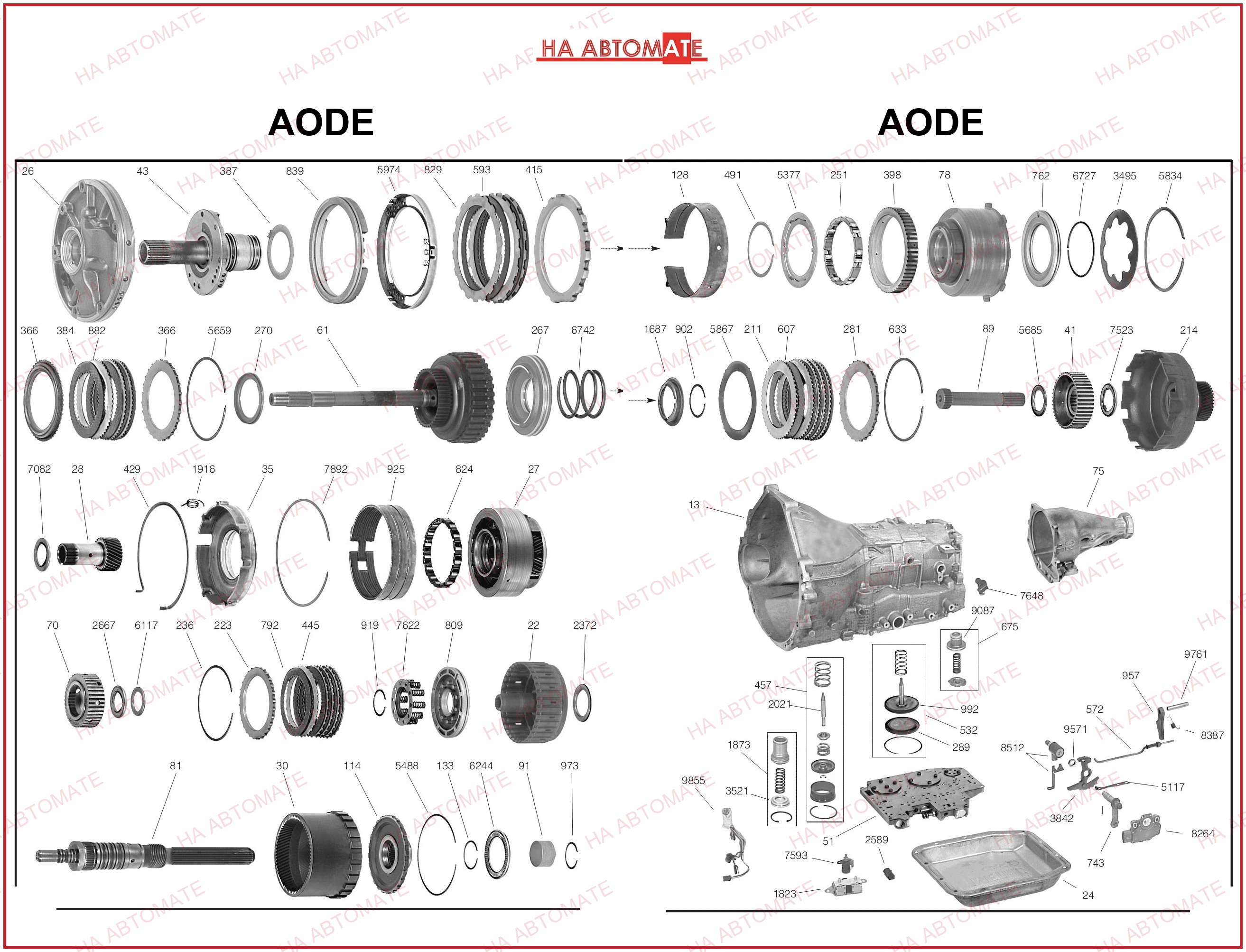 Схема 4R70W, 4R75W, AODE 1