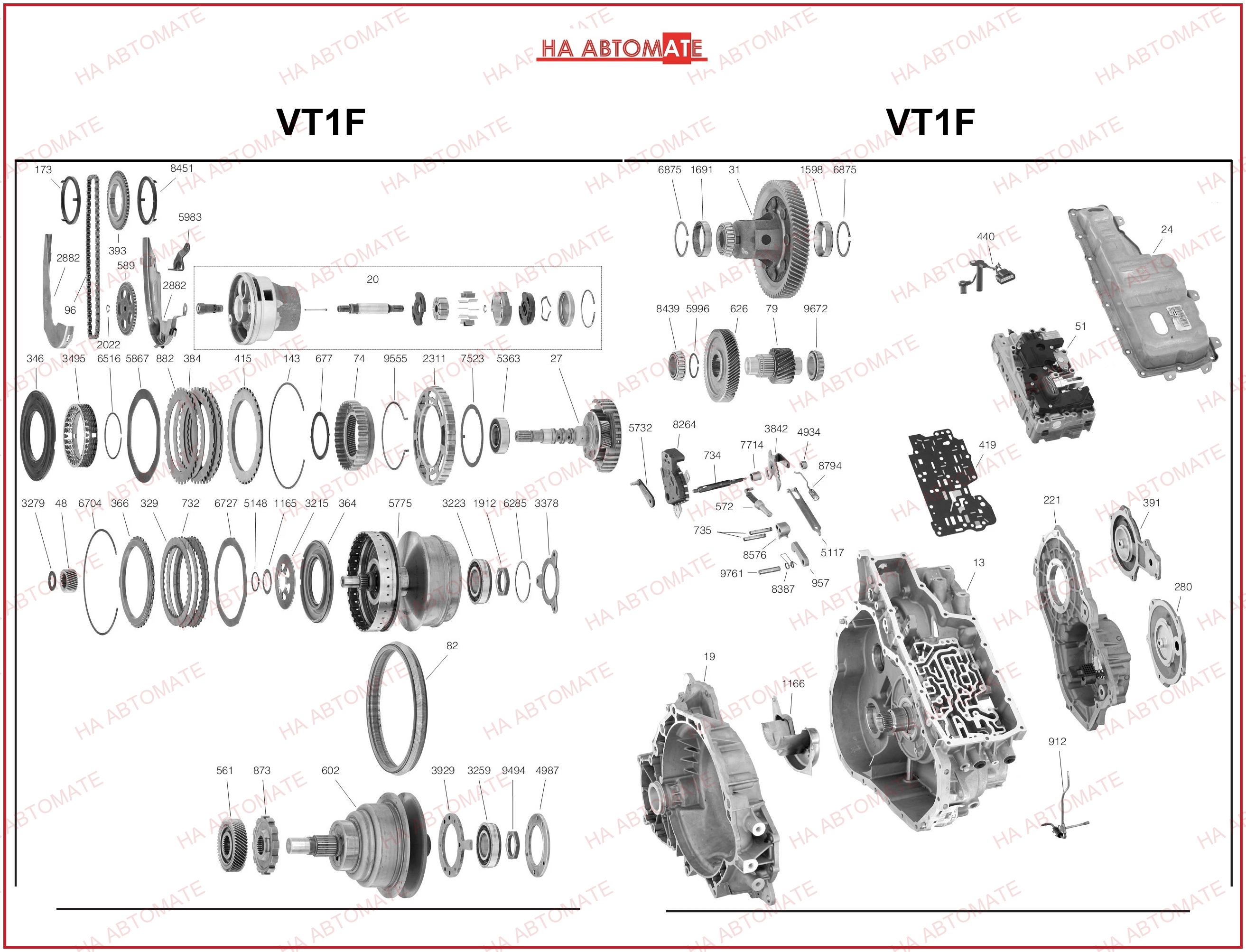 Схема CVT-VT1F, CVT-CFT25, CVT-CFT27, GACVT16Z, ZF-ECOTRONIC 2